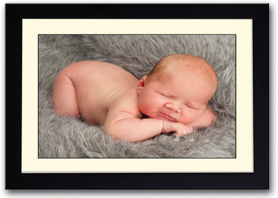 

Baby On Grey Fur Fine Art Print(14 inch X 20 inch, Framed)