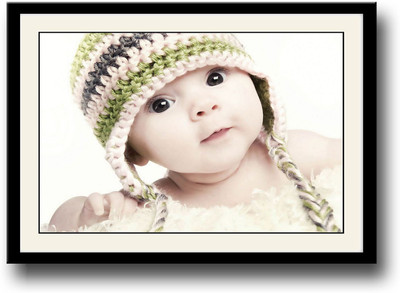 

Cute Baby with hat Fine Art Print(10 inch X 14 inch, Framed)