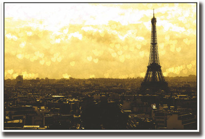 

Eiffel Tower Paris love hearts Fine Art Print(12 inch X 18 inch, Rolled)