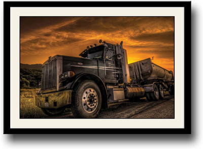 

Amazing black truck Fine Art Print(10 inch X 14 inch, Framed)