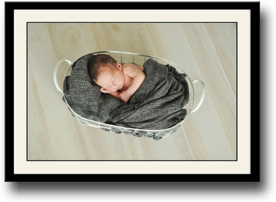 

Baby wrapped in grey sleeping Fine Art Print(10 inch X 14 inch, Framed)