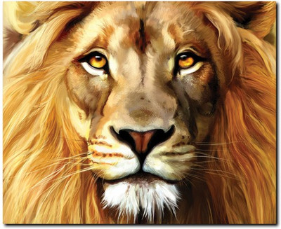 75% OFF on Stybuzz Lion Face Art Frameless Canvas Art(22 inch X 18 inch)
