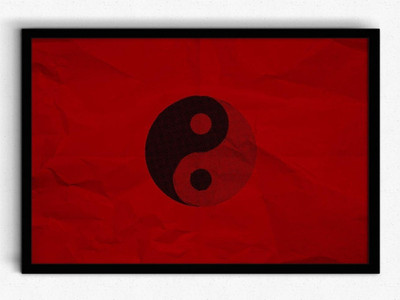 29% OFF on Seven Rays Red Ying Yang framed Paper Print(18 inch X 12 inch)