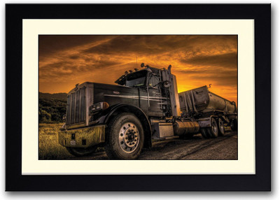 

Amazing Black Truck Fine Art Print(14 inch X 20 inch, Framed)