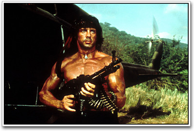 

Sylvester Stallone Rambo with Gun Paper Print(12 inch X 18 inch)