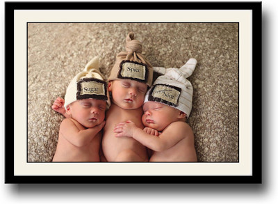

Three cute babies sugar n spice Fine Art Print(10 inch X 14 inch, Framed)