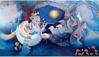 

Radha Krishna Raas Leela - Medium Size Ready To Frame Rolled Digital Art Print On Photographic Paper(24 inch X 12 inch, Rolled)