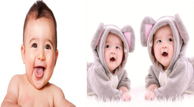 

Cute Baby Poster Smiling New Born Infant Child love Wall Décor 2 Pcs Combo Photographic Paper(12 inch X 18 inch)