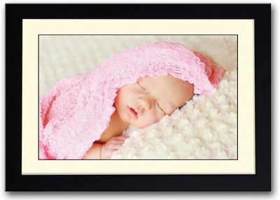 

Cute Baby With Pink Cloth Fine Art Print(14 inch X 20 inch, Framed)