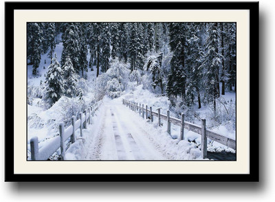 

Snow Covered Bridge Fine Art Print(10 inch X 14 inch, Framed)