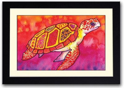 

Colourful Turtle Art Fine Art Print(14 inch X 20 inch, Framed)