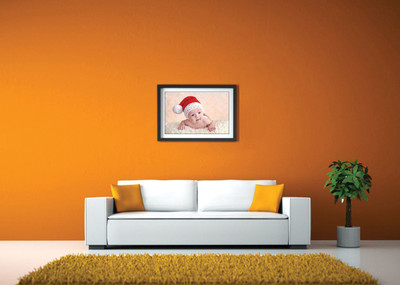 

Amazingly Cute Baby With Santa Hat Fine Art Print(14 inch X 20 inch, Framed)