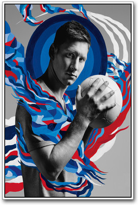 

Lionel Messi with Football Paper Print(18 inch X 12 inch)