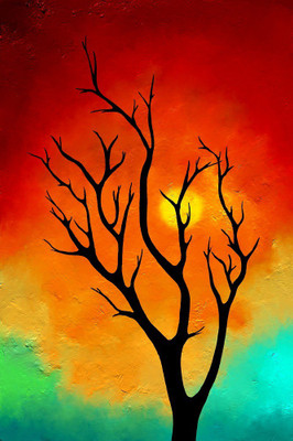 

Art Factory Abstract Modern Art Tree Landscape Painting (24"x 36") Canvas Art(36 inch X 24 inch, Rolled)