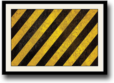 

Black and yellow stripes abstract Fine Art Print(10 inch X 14 inch, Framed)