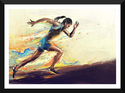 

Spirit Of Sports - Digital Art - Running The Distance - A3 Size Framed Poster Paper Print(17 inch X 12 inch)