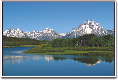 

Blue Water Lake and Mountains Paper Print(12 inch X 18 inch)