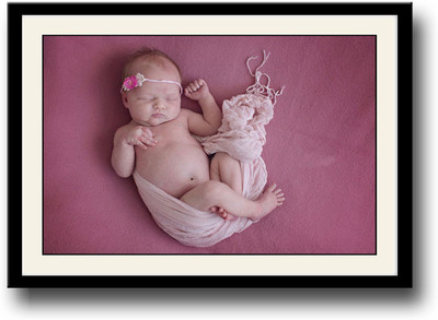 

Cute Baby sleeping on a pink carpet Fine Art Print(10 inch X 14 inch, Framed)