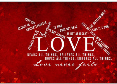 

Posterhouzz Love Never Fails Paper Print(12 inch X 18 inch, Rolled)