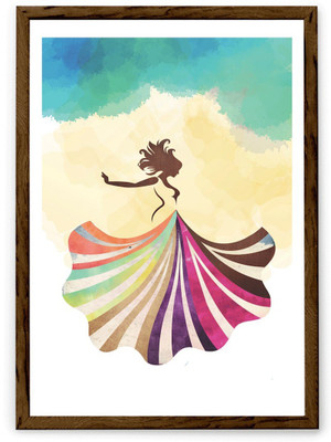 

Hulkut The Dancing Queen Art Print with brown frame 24 * 36 Inches Fine Art Print(38 inch X 1 inch, Framed)