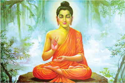 

Lord Buddha Meditating Painting Poster Paper Print(18 inch X 12 inch, Rolled)