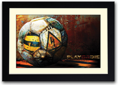 

Play or Die Football Fine Art Print(14 inch X 20 inch, Framed)