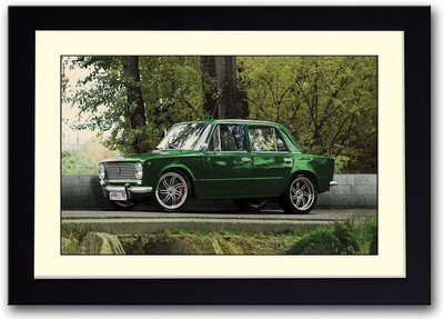 

Green Vintage Car Fine Art Print(14 inch X 20 inch, Framed)