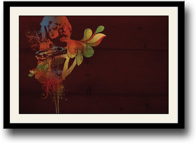 

Retro face & car Fine Art Print(10 inch X 14 inch, Framed)