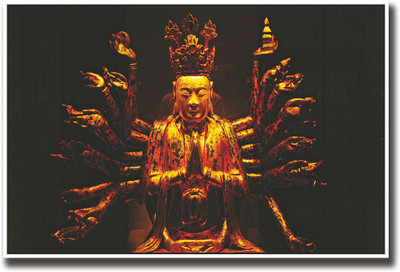 

Buddhism religion statue of gold Fine Art Print(12 inch X 18 inch, Rolled)