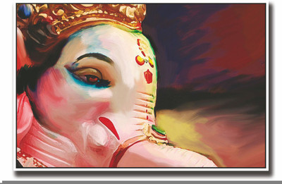 

Posterhouzz God Ganesha artistic Fine Art Print(12 inch X 18 inch, Rolled)