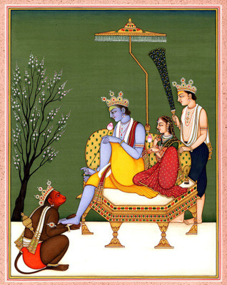 

Tallenge - Sita Ram And Lakshman with Hanuman - Vintage Painting - Unframed Poster Paper Print(11.6 inch X 16.5 inch, Rolled)