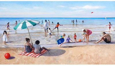 

Kids Beach Party - Medium Size Ready To Frame Rolled Digital Art Print On Photographic Paper(24 inch X 12 inch, Rolled)
