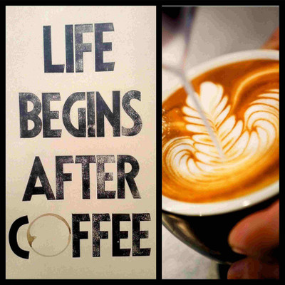 Posterhouzz Life Begins After Coffee Fine Art Print Poster Fine Art Print(18 inch X 12 inch, Rolled)