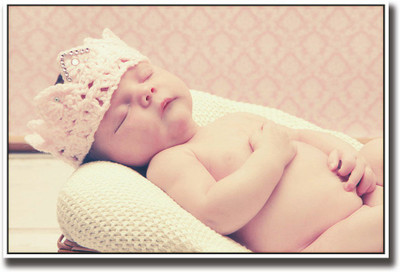 

Baby sleeping with a cute crown Fine Art Print(12 inch X 18 inch, Rolled)