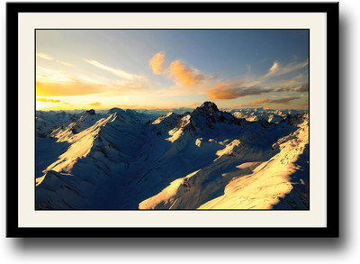 

Beautiful snow covered mountains Fine Art Print(10 inch X 14 inch, Framed)