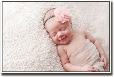

cute Sleeping baby smiling Fine Art Print(12 inch X 18 inch, Rolled)