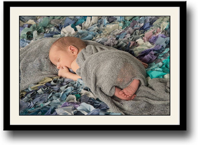 

Baby wrapped in grey Fine Art Print(10 inch X 14 inch, Framed)