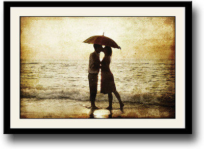 

Kiss love Umbrella Fine Art Print(10 inch X 14 inch, Framed)