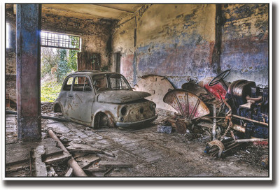 

Vintage car garage Fine Art Print(12 inch X 18 inch, Rolled)