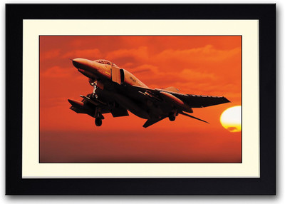 

Fighter Plane Flying During Sunset Fine Art Print(14 inch X 20 inch, Framed)