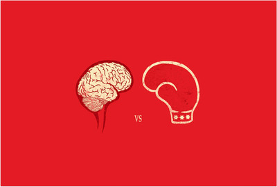 Brain Vs boxing Paper Print(13 inch X 19 inch, Rolled) available at flipkart for Rs.149