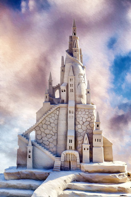 

Oshi - Beautiful Sand castle Paper Print(18 inch X 12 inch, Stretched)