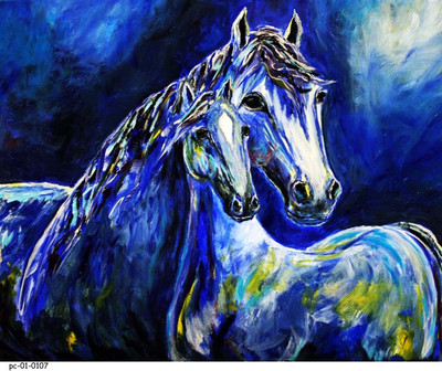 

Posterhouzz Poster - Blue Horse 59 Fine Art Print(18 inch X 12 inch, Rolled)
