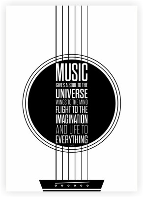 33% OFF on Lab No. 4 Music Gives A Soul To The Universe Plato Philosopher Music inspirational Quotes Poster Paper Print(16.5 inch X 11.5 inch)