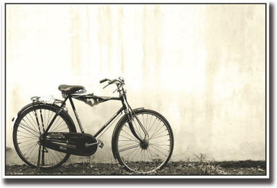 

Vintage bicycle b&w Photography Fine Art Print(12 inch X 18 inch, Rolled)