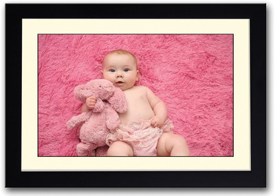 

Baby With A Pink Bunny Fine Art Print(14 inch X 20 inch, Framed)