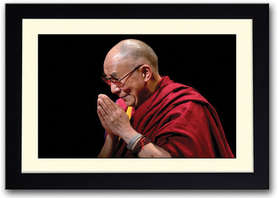 

Dalai Lama Folding Hands Fine Art Print(14 inch X 20 inch, Framed)