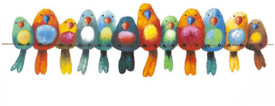 

Art For Kids Room Décor - Birds On A Wire - PG - Medium Size Rolled Digital Art Print On Photographic Paper(27 inch X 18 inch, Rolled)