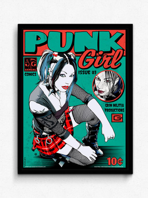 bCreative Punk Girl comics (Officially Licensed) Framed Paper Print(17 inch X 13 inch)
