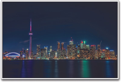 Skyscrapers at Night Paper Print(12 inch X 18 inch)